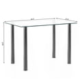 thumbnail image 3 of Glass Dining Table for 4, 43" Rectangular Kitchen Table with Stainless Steel Legs and Rounded Corner, Modern Dining Room Table for Small Living Room, 3 of 9