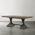 thumbnail image 3 of Roundhill Furniture Birmingham Driftwood Finish Wood Extendable Dining Table with 18" Removable Leaf, 3 of 13