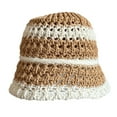 thumbnail image 1 of Gorro de pescador de paja de verano con circunferencia de la cabeza de 56-58cm, sombrilla femenina, gorro de lavabo, sombrero protector solar transpirable hueco, 1 of 5