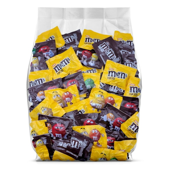 M&M Assorted Candy - 2lb Bulk Milk Chocolate and Peanut M&Ms Candy - 55 Fun Size Individually Wrapped M&M Candy - M&Ms Bulk Candy Assortment - Chocolate Candy Bulk Bag - 2 Pound M&Ms Variety Pack