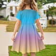 thumbnail image 4 of Girls 2025 Summer Dresses Short Sleeve Gradient Dress Soft and Comfortable Casual Summer Wear for Parties and Daily Dresses ,Sie:140, 4 of 5