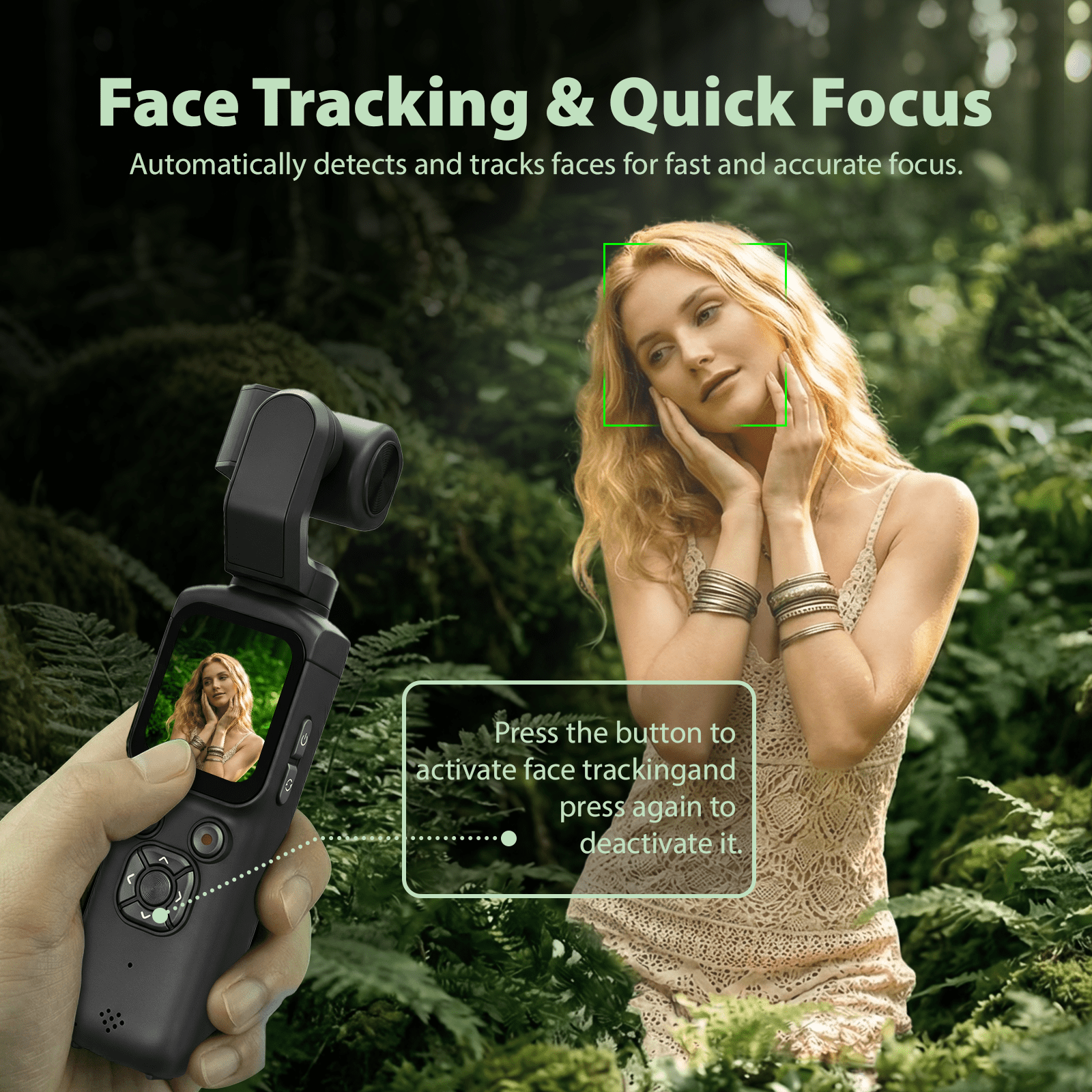 Saneen 4K Vlogging Camera 75MP Handheld Cameras Touchscreen Pocket Video Recorder with 330° Rotating Lens Face Tracking Camera with Tripod & 16GB Card