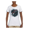 thumbnail image 2 of God Is My Judge Smokey Gray Skull Dark Pop Culture Womens Graphic T-Shirt, White, Small, 2 of 3