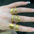thumbnail image 4 of Anillos de acero inoxidable 316L para mujer, anillos anchos con patrón de retrato chapado en oro, accesorios de joyería de calidad de lujo, envío gratis, 4 of 4