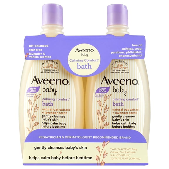 Aveeno Baby Calming Comfort Bath 18 oz (Pack of 2)