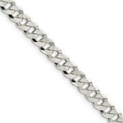6mm, Sterling Silver, Solid Beveled Curb Chain Necklace, 26 Inch