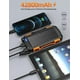 thumbnail image 3 of Cargador solar portátil de 42800 mAh, batería externa, 5 V, 3,1 A, QC 3.0, linterna integrada superbrillante (naranja), 3 of 8