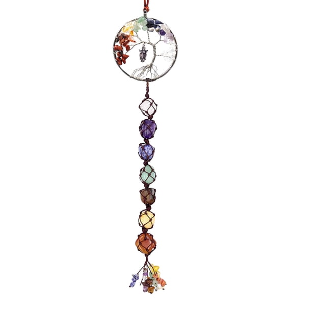 7 Color Stone 7 Color Crystal Stone Hand Woven Pendant