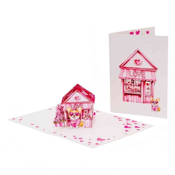 3D Up Valentine’s Day Card for Couples and Pet Lovers | Heart Shaped Greeting Card | Unique Folded Wishes for Moments and