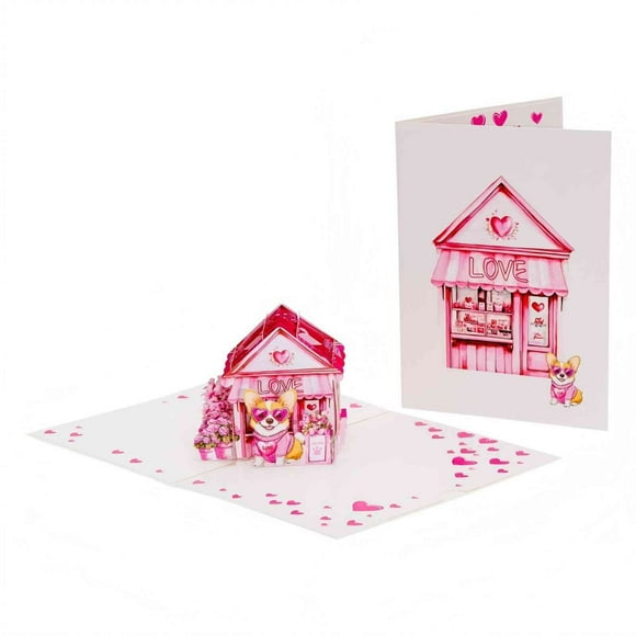 Binwennn Anniversary for Parents from Both Bulk Greeting Cards for All Occasions Blank Colorful Cards 3D Up Valentine’s Day Card Heart Shaped Dog Greeting Card Quality Folded Wishes For Couples Pet