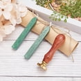 thumbnail image 3 of DIY Wax Seal Stamp Kits Including Brass Handles Sealing Wax Sticks Rectangle Velvet Pouches Golden Flower Pattern Brass Handles: 1pc, 3 of 6