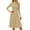 Khaki, variant on Women's Casual Fashion High Neck Long Sleeve Solid Color Midi Dress, Fall and Winter Elegant Dress for Everyday Wear, Comfortable and Versatile Styling,Blue,L