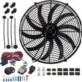 thumbnail image 2 of American Volt Upgraded 130 Watt Motor 12 Volt Electric Engine Radiator Cooling Fan 32-248'F Adjustable Temperature Thermostat Controller Relay Wiring Harness Kit Automotive Car Truck (16" Inch), 2 of 3