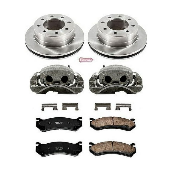 PowerStop Rear Stock Replacement Brake Pad and Rotor Kit with Calipers Fits: CHEVROLET GMC Select Models KCOE5190