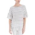 thumbnail image 1 of Blusa de punto extragrande a rayas Max Studio London para mujer blanco XS, 1 of 1