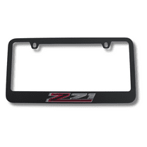 Black Chevrolet Z71 Logo Premium Carbon Stainless Steel License Plate Frame