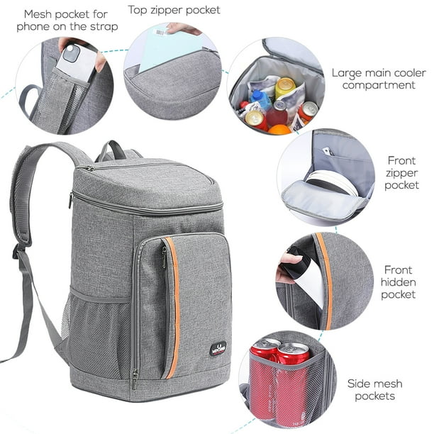 Irfora Mochila termica Mochila impermeable con aislamiento Bolsa termica a prueba de fugas para hombres Mujeres para picnics Camping Senderismo Playa Parque o excursiones de un dia Irfora bolsa de ais...