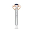thumbnail image 3 of ANGARA Natural 1 Ct Vintage Inspired Sapphire Halo Ring with Filigree in 14K White & Rose Gold for Women (Size-6mm) | September Birthstone, Anniversary, Jewelry Gift for Women | Natural Sapphire Ring, 3 of 10
