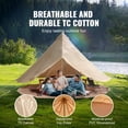 thumbnail image 2 of KFFKFF Fabric Bell Shelter, Year-Round 3 m/9.8ft Nomadic Tent, Camping Canvas Tent with Chimney Hole, Ventilated Shelter Accommodates 4 Individuals, Outdoor Family Camping and Hunting Gathering, 2 of 9