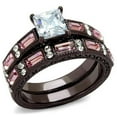 thumbnail image 1 of Alamode TK1829DC-7 Bague en Acier Inoxydable Marron Foncé pour Femmes avec Grade AAA CZ en Transparent - Taille 7, 1 of 1