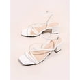 thumbnail image 2 of Women Minimalist Chunky Heeled Ankle Strap Sandals  Elegant Summer Heeled Sandals, 2 of 6