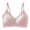 #0196-Pink, variant on Women's Floral Embroidered Wireless Push Up Bra, Adjustable Straps Breathable Thin, Soft Stretch Polyester Fabric, Smooth Demi Cup Gather for Daily Casual Gift