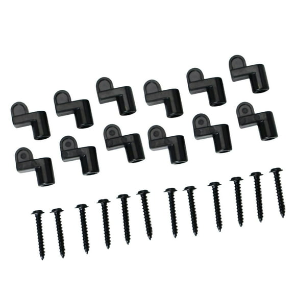 GROWTH TANK 12 Pieces Window Screen Clip with Screws Offset Window Clips Easy to Install Lightweight Winter for Fastens Screen Door Clips Black