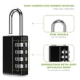 thumbnail image 4 of KeeKit Combination Padlock, 4 Digit Combination Lock with Keys, Resettable Waterproof Gate Lock for Locker, Gym, Fence, Case, School & Employee Locker, Toolbox – 4 Pack, 2 Keys, Black, 4 of 4