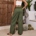 thumbnail image 5 of qolati Linen Pants Women Wide Leg High Waist Summer Beach Pants Loose Casual Lightweight Palazzo Lounge Pants Trousers with Pockets, 5 of 8