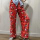 thumbnail image 5 of Lindos pantalones de pijama de dibujos animados para mujer, pantalones de pijama de felpa, pantalones de pijama de Navidad de Halloween, pantalones de dormir de anime Kawaii, pijamas de Navidad,Red, 5 of 8