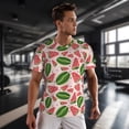 thumbnail image 3 of Wukai Watermelon Print Men's Short-Sleeved Mesh T-Shirt,Quick-Dry Short Sleeve Workout T-Shirt-X-Large, 3 of 8