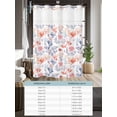 thumbnail image 6 of No Hook Cloth Fabric Shower Curtain with Snap in Liner, Coastal Coral Waterproof Shower Curtains Set with See Through Top Window, Summer Colorful Nautical Ocean Fish Bath Curtains Shower 60"x72", 6 of 6