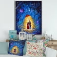 thumbnail image 2 of Designart 'Abstract Couple In Love Walks Under Glowing Umbrella' French Country Framed Canvas Wall Art Print, 2 of 5