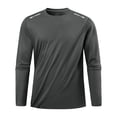 thumbnail image 2 of Handshe Men's Sport T-Shirt, Solid Color Long Sleeve Round Neck, Viscose Moisture-Wicking Cooling Top for Gym, Fitness and Daily Wear, 2 of 7