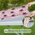 thumbnail image 6 of Pink Halloween Black Cats Ghosts and Pumpkins Square Fitted Tablecloth with Elastic Edge,Square Table Cover,Washable Elastic Table Cover for Home Kitchen Party Decor 34"x34", 6 of 6