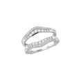 thumbnail image 1 of FB Jewels 14kt White Gold Womens Round Diamond Wrap Ring Guard Enhancer 1/2 Cttw Size 5.5, 1 of 1