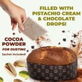 thumbnail image 6 of Vergani Pistachio and Chocolate Panettone, Pack of 1 -Traditional Italian Holiday Cake with Creamy Filling, Premium Gift-Boxed Dessert, Wholesale, 750g (1.65 lb), 6 of 7
