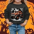 thumbnail image 2 of Toddler Girl Crewneck Pullover Sweatshirts Cute Halloween Print Long Sleeve Pullover Tops Size 2-3T ,Black, 2 of 4