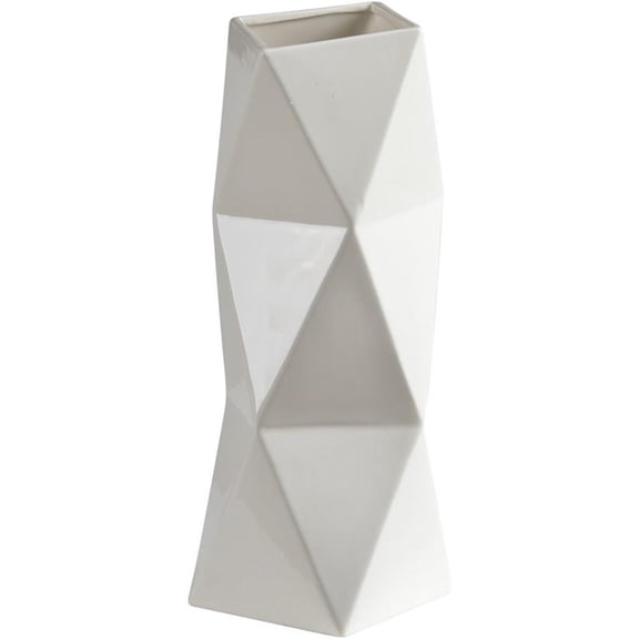 Maklaine Scandinavian Casual Small Vase in Glossy White