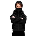 thumbnail image 3 of Kids Zip Hoodie with Face Mask Winter Warm Casual Hoodies Double Layer Hooded Y2K Sports Jacket Balaclava Hoodie for Boys and Girls Black, 3 of 10