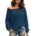 thumbnail image 2 of GUACER Off The Shoulder Tops for Women Loose Fit Trendy Long Sleeve Sweatshirts Soft Casual Pullovers, 2 of 8