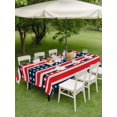 thumbnail image 4 of Outdoor Tablecloth with Umbrella Hole for Patio/Picnic/Party/Camping, 4th of July Waterproof Table Cloth Rectangle Table Cover Washable, Independence Day Patriotic Red Blue Stars Stripe (54"x 80"), 4 of 9
