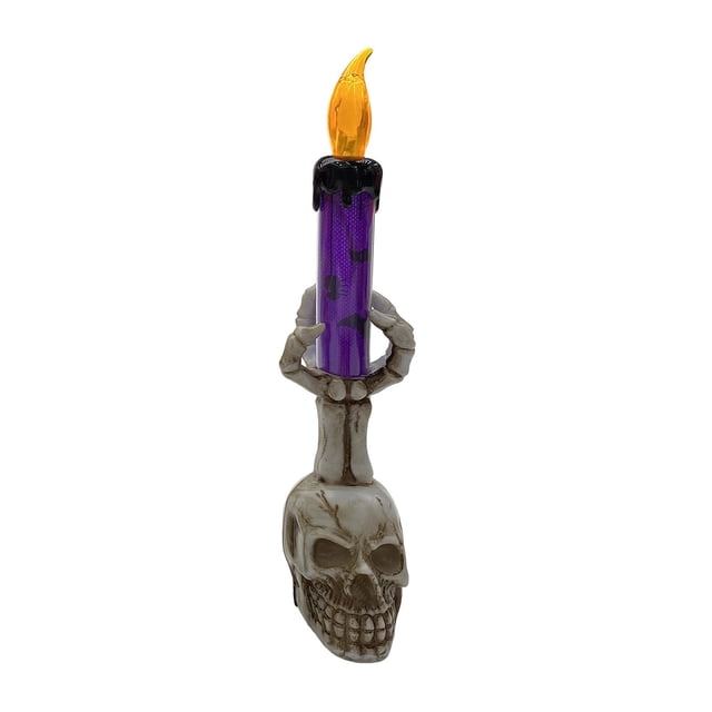 Halloween Skeleton Hand Light, Flameless LED Candle Decoration, Battery Operated Spooky Table Lamp for Home Decor, Prop and Party Centerpiece
