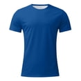 thumbnail image 5 of Mens Shirts Oversize Spring And Summer Trend Young Large Size Back Pattern Printing Short Sleeve Blue Workout Tops Sizes XL, 5 of 6