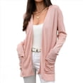 thumbnail image 1 of Suéter de Punto con Capucha y Mangas Largas Abiertas para Mujer 2025, Prenda Exterior Tipo Cárdigan Rosa L, 1 of 10