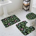 thumbnail image 3 of Summer Botanical Bathroom Rugs Set Tropical Saguaro Opuntia Green Cactus Black Non Slip Absorbent Soft Bath Mats 3 Piece Set with Bathroom Rug, U-Shaped Floor Mat, Toilet Seat Cover Small Size, 3 of 9