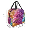 thumbnail image 3 of Fotbe Rainbow Melting Ice Cream Bolsa Térmica con Estampado y Forro de Aluminio Grueso Bolsa de Almuerzo con Bolsillo Frontal para Hombres y Mujeres, Ideal para Trabajo, Escuela, 3 of 8