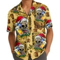 thumbnail image 5 of Funny Christmas Party Skull Hawaiian Shirt For Men Christmas Gifts Mens Hawaiian Shirts Short Sleeve Button Down Shirt Men, 5 of 7