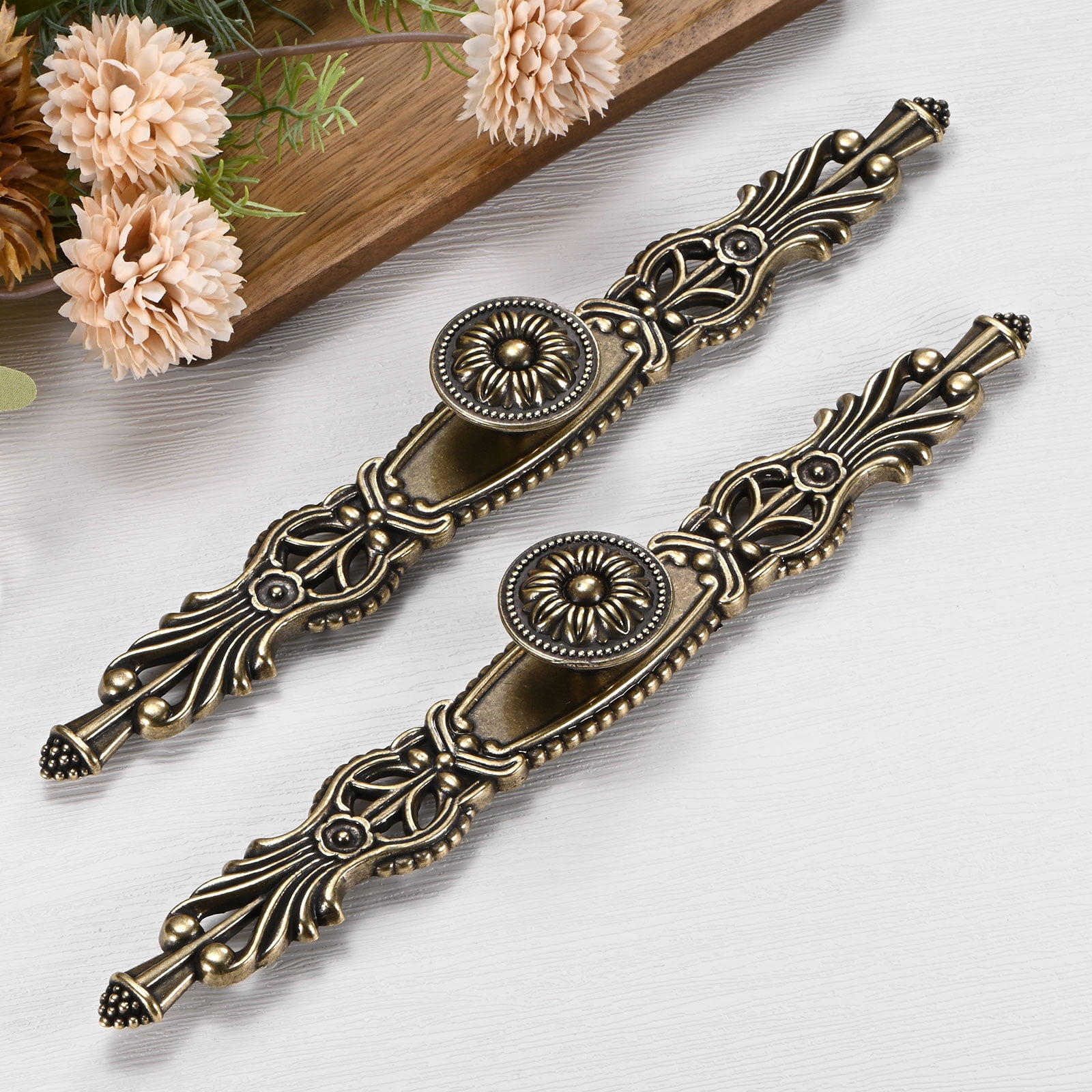 Uxcell 10-Pack Oil Rubbed Bronze Cabinet Knobs, 10.1" Long Rustic Zinc Alloy Bronze Knobs Handles [Bronze]