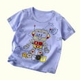 thumbnail image 4 of Summer Savings Clearance! Edvintorg Toddler Baby Boys Girl T-Shirts Kawaii Cartoon Print Comfortable T Shirt Solid Color Short Sleeve Cotton Tops Tee Shirts 6Months-6Years Kids Clothes, 4 of 4